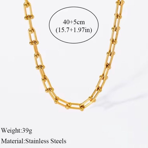 Gold Link STAINLESS STEEL Waterproof Necklace - Picture 17 of 17